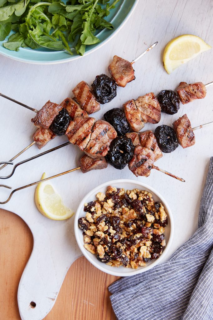 Pork Skewers with Walnut and Cherry Crumb Sunsweet® Australia